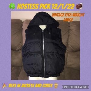 Fitz-Wright large reversible puff vest hooded 💕vintage